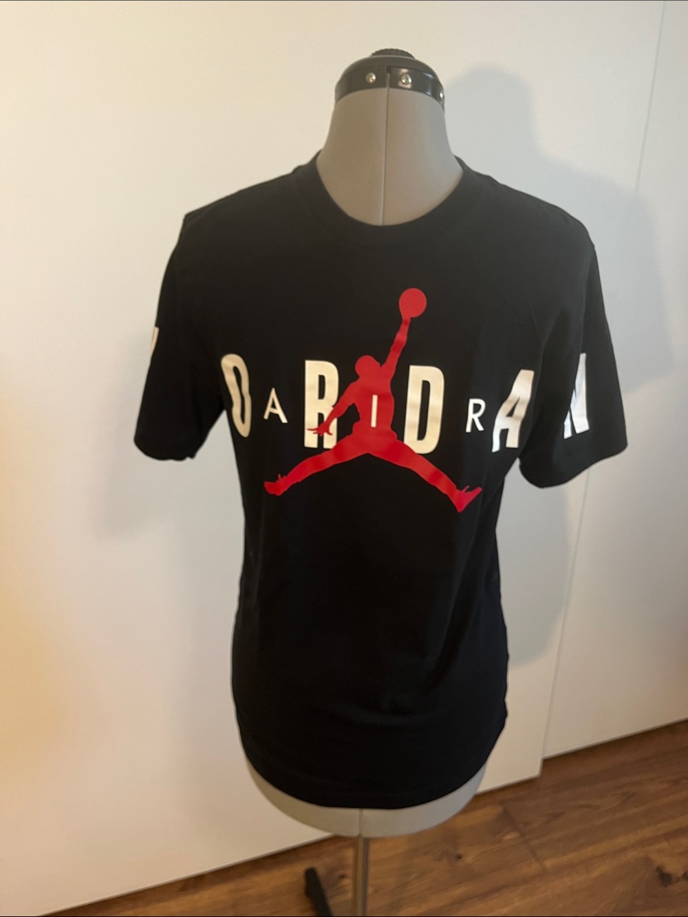 Jordan Black Tee with Red Jumpman and White Lettering